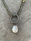 ELEMENT: Pyrite & CZ Hexagon Necklace ELEMENT: Pyrite & CZ Hexagon Necklace