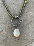 ELEMENT: Pyrite & CZ Hexagon Necklace ELEMENT: Pyrite & CZ Hexagon Necklace