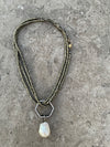 ELEMENT: Pyrite & CZ Hexagon Necklace ELEMENT: Pyrite & CZ Hexagon Necklace