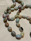 Ancient City - Knotted Amazonite Ovals with Tibetan Silver Pendant Ancient City - Knotted Amazonite Ovals with Tibetan Silver Pendant
