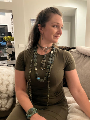 Image Title Labradorite Skull Lariat