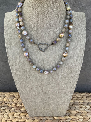 Labradorite and Pearl Rope
