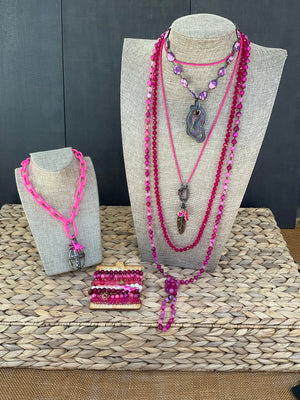 Image Title Naples Scarf Midi - Fuchsia Crystal