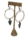 Turquoise Arrowhead Double Hoops
