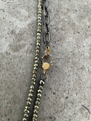 ELEMENT: Pyrite & CZ Hexagon Necklace