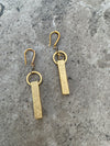 ELEMENT: Metal Brick Earrings, Gold Tone