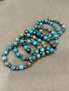 Set of 6 Turquoise & Navajo Pearl Stretch Bracelets