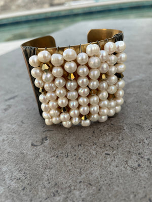 ELEMENT: Pearl & Bicone Wrapped Cuff