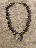 Leather Knotted Pearls (LKP) - Boulder Opal Pendant