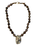 Leather Knotted Pearls (LKP) - Boulder Opal Pendant