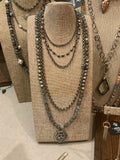 Labradorite CZ Pendant and Connector Chain necklace