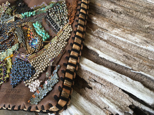 Upcycled Leather Embroidered Purse